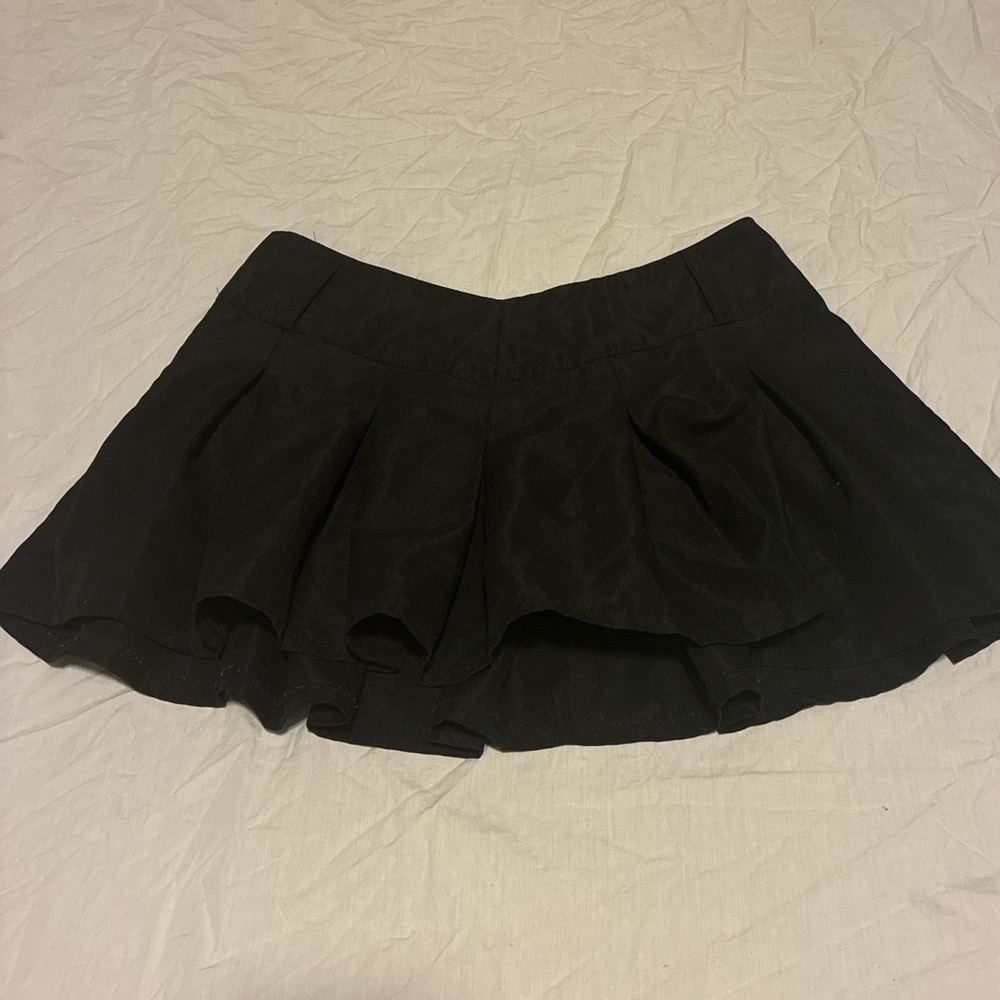Black Pleated Mini Skirt
